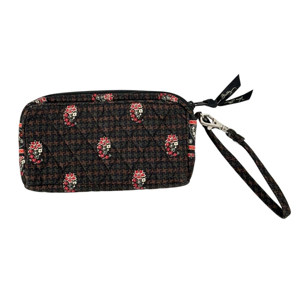 Vera Bradley Women's Brown Houndstooth & Floral Lucy Handbag & Wallet Retired - Picture 8 of 13
